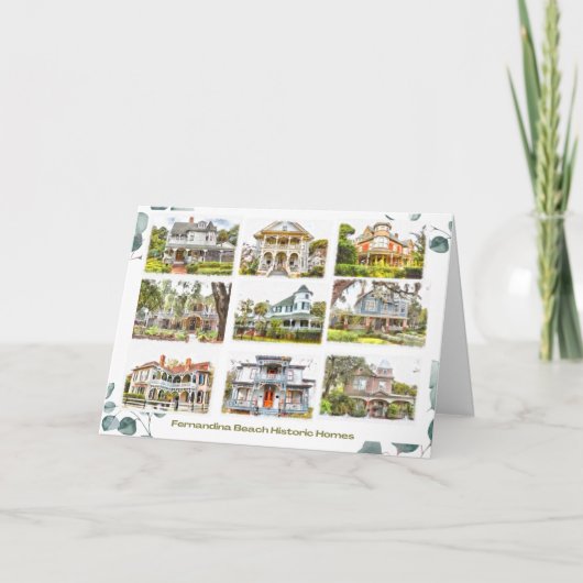 Historic Homes of Fernandina Beach 5x7 Note Card サンキューカード (正面)
