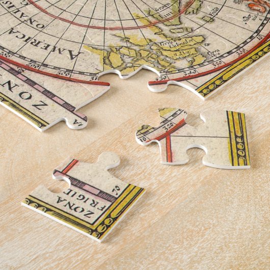 Historic Medieval World Map (by Willem Blaeu) ジグソーパズル (側面)