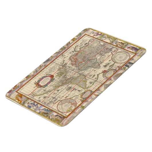 Historic Medieval World Map (by Willem Blaeu) マグネット (左側)