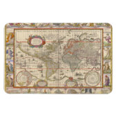 Historic Medieval World Map (by Willem Blaeu) マグネット (横)