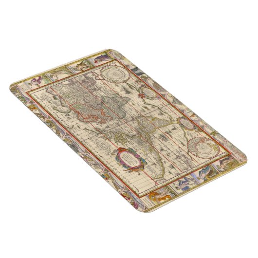 Historic Medieval World Map (by Willem Blaeu) マグネット (右側)