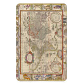 Historic Medieval World Map (by Willem Blaeu) マグネット (縦)