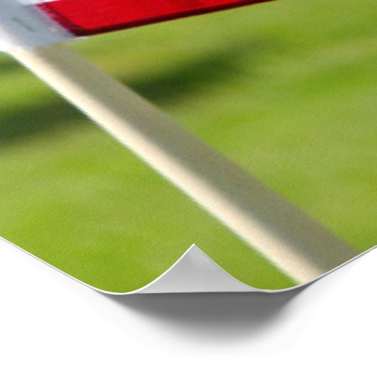 Historic military cemetery with US flags ポスター (角)