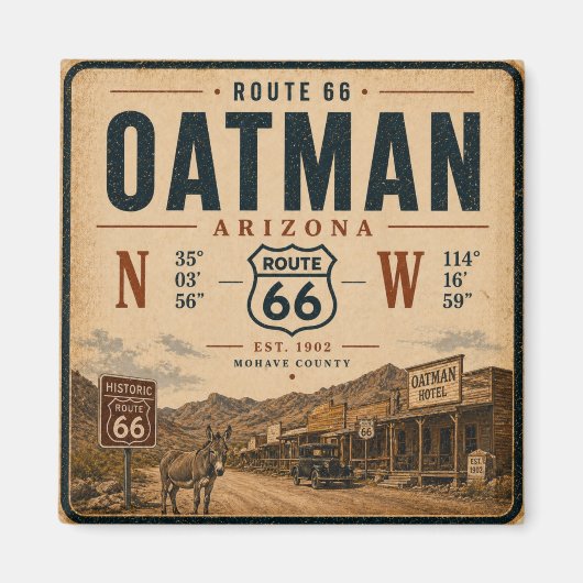 Historic Oatman Arizona Landmark Design マグネット (正面)