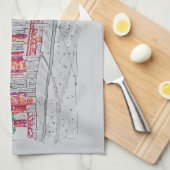 Historic Red Brick Entrance キッチンタオル (四つ折り)