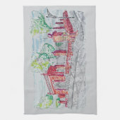 Historic Red Brick Entrance キッチンタオル (縦)