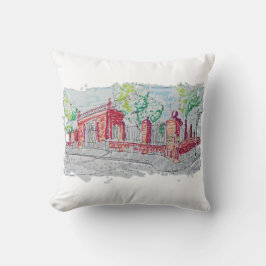 Historic Red Brick Entrance クッション