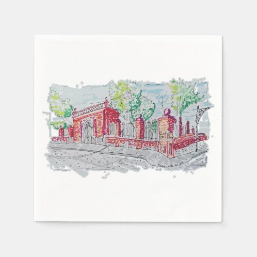 Historic Red Brick Entrance スタンダードカクテルナプキン (正面)