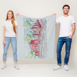 Historic Red Brick Entrance フリースブランケット