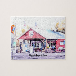 Historic Route 66 Arizona General Store Watercolor ジグソーパズル
