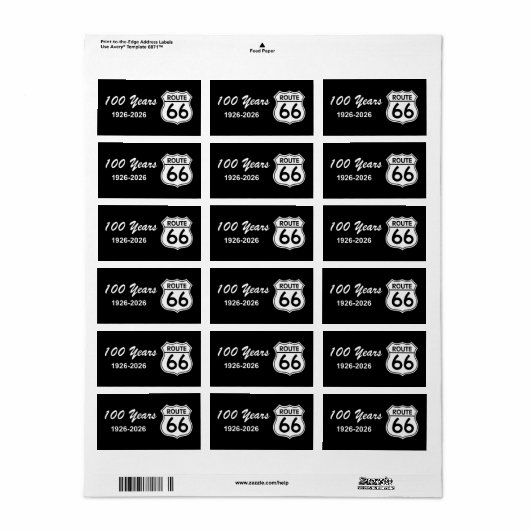 Historic Route 66 Centennial ラベル (フルシート)