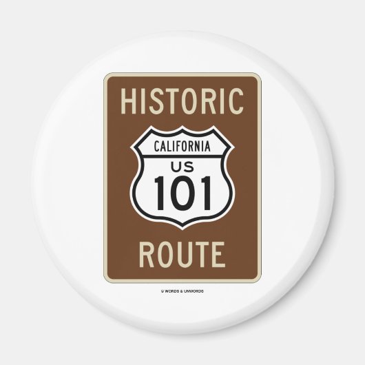 Historic Route US 101 California (Sign) マグネット (正面)
