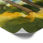 Historic Scenic Boca Raton Florida Watercolor  ポスター (角)