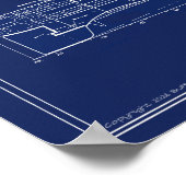 Historic Submarine Croaker Blueprint ポスター (角)