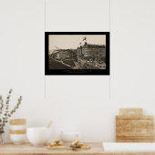 Historic view of Grant Park, Chicago (around 1880) ポスター (キッチン)