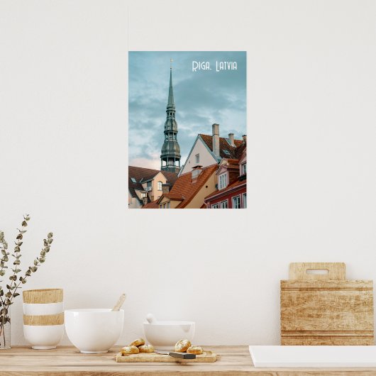 Historical buildings in Old Riga, Latvia ポスター (キッチン)