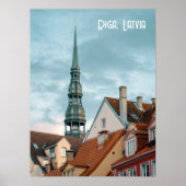 Historical buildings in Old Riga, Latvia ポスター (正面)