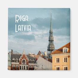 Historical buildings in Old Riga, Latvia travel マグネット
