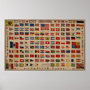 Historical Flags of The World (1869) ポスター