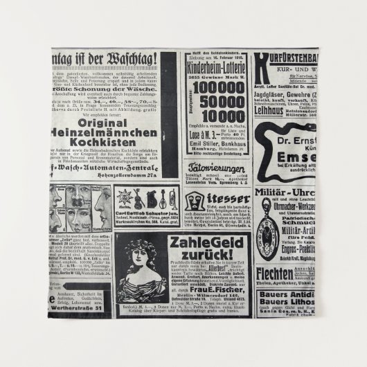 Historical Kiev: 1917年新聞イラストレーション タペストリー (正面)