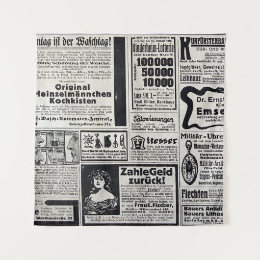 Historical Kiev: 1917年新聞イラストレーション タペストリー (正面)