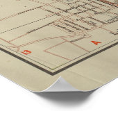 Historical Map of Leipzig by Gaebler 1940 Edition ポスター (角)