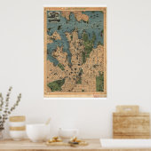 Historical Map of Sydney Australia  1922 ポスター (キッチン)