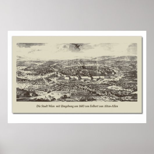 Historische Karte Osterreich Wien 1683ポスター ポスター (正面)