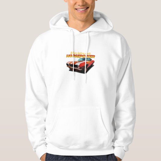 History Meets Horsepower – Retro Muscle Car パーカ (正面)