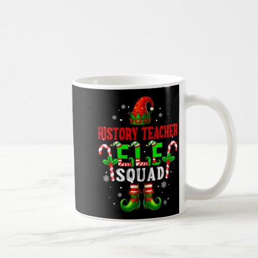 History Teacher Elf Squad Xmas Elf Hat Scute Ss Cu コーヒーマグカップ (右)
