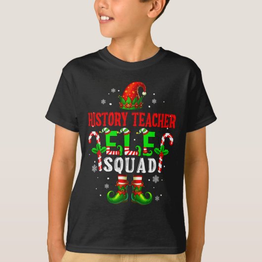 History Teacher Elf Squad Xmas Elf Hat Scute Ss Cu Tシャツ (正面)