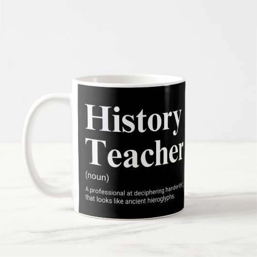 History Teacher Funny Definition コーヒーマグカップ (左)