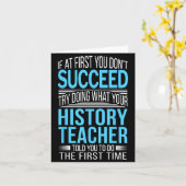 History Teacher Shirt If At First You Don't Succee カード (黄色い花)