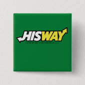 HISWAYのロゴ 缶バッジ (正面)