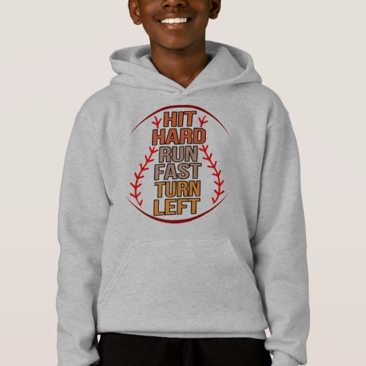 Hit Hard Run Fast Baseball Player Sports Lover Coa (正面)