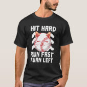 Hit Hard Run Fast Turn Left Baseball Ball Cat  Spo Tシャツ (正面)