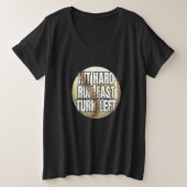 Hit Hard Run Fast Turn Left Baseball Fan and Playe プラスサイズTシャツ (デザイン正面)