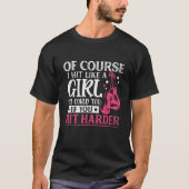 Hit Like A Girl Fun Kickboxing Boxing Kickboxer Gy Tシャツ (正面)