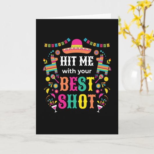 Hit Me Pinata Birthday カード (黄色い花)