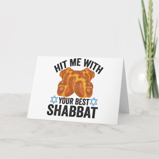 Hit me With Your Best Shabbat Funyn Hanukkah Food カード (正面)
