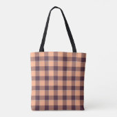 Hit Pink and Livid Brown Plaid トートバッグ (裏面)