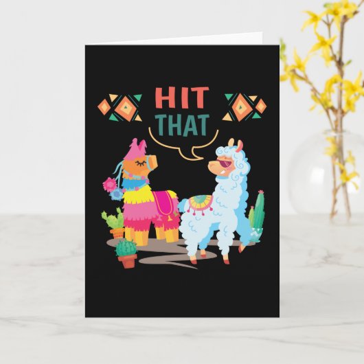 Hit That Pinata Birthday カード (黄色い花)