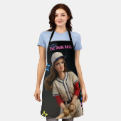 Hit The Dang Ball Funny Baseball Mom Doll Face エプロン (着用した状態)