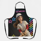 Hit The Dang Ball Funny Baseball Mom Doll Face エプロン (正面)