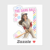 Hit The Dang Ball Funny Baseball Mom Doll Face シール (シート)