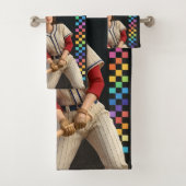 Hit The Dang Ball Funny Baseball Mom Doll Face バスタオルセット (インサイチュ)