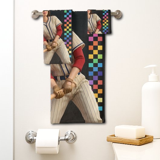 Hit The Dang Ball Funny Baseball Mom Doll Face バスタオルセット