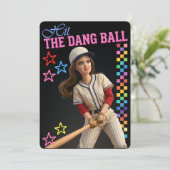 Hit The Dang Ball Funny Baseball Mom Doll Face 招待状 (スタンド正面)