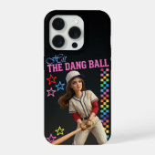 Hit The Dang Ball Funny Baseball Mom Doll Face iPhoneケース (裏面)
