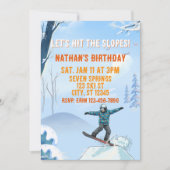 Hit the Slopes, Snowboard Boy Birthday 招待状 (正面)